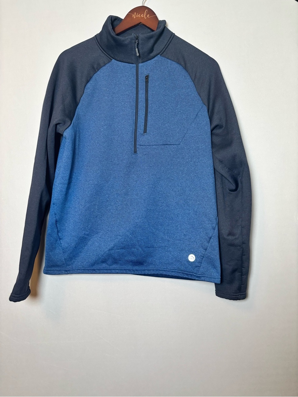 LL Bean 1/4 Zip Pullover Sweatshirt Jacket Blue Mens Size Medium Fleece